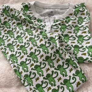 EUC Kids Roller Rabbit green monkey pj set